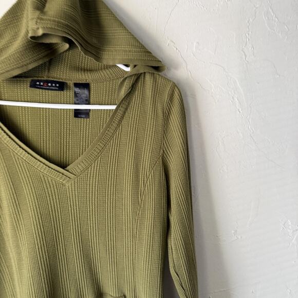 Axcess Y2k Hoodie Pullover Womens Large Ribbed Long Sleeve Casual Top Grunge - Picture 2 of 7